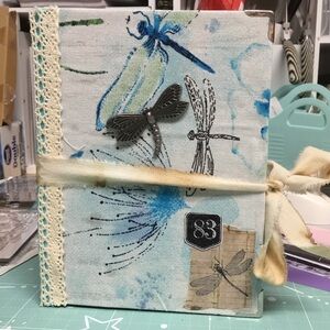 Handmade dragonfly themed journal